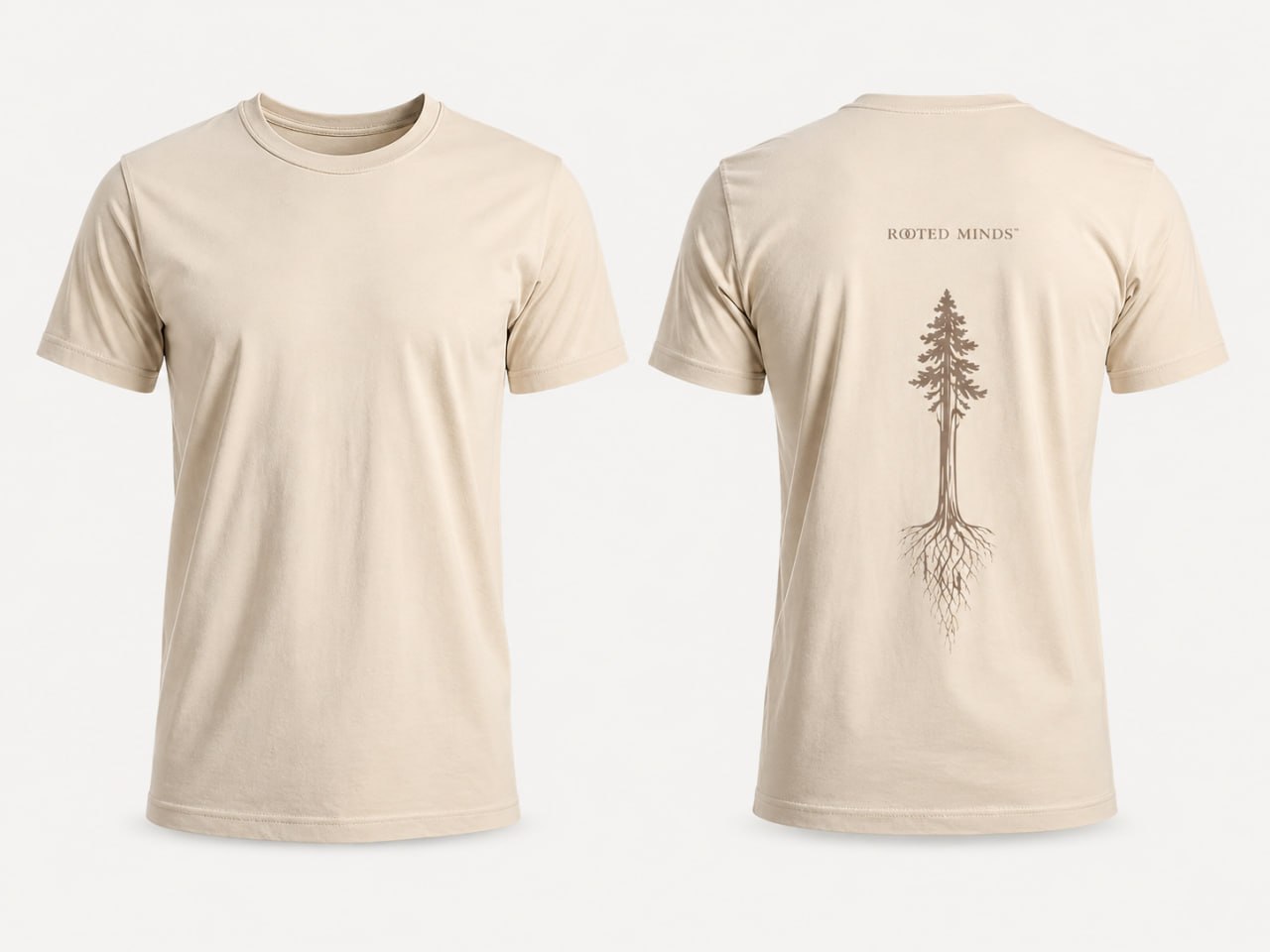 Stand Rooted Tee — front and back flat lay